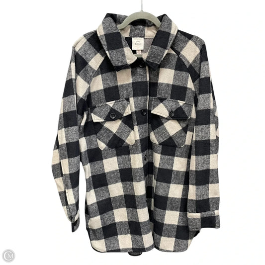 Jacket Faux Fur & Sherpa By Knox Rose In Black & Cream, Size: Xl