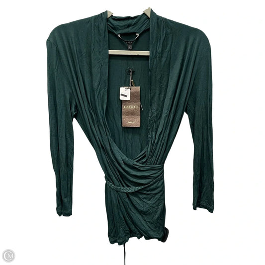 Top Long Sleeve Luxury Designer By Gucci In Green, Size: L