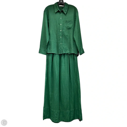 Top 2pc Long Sleeve By Zara In Green, Size: L