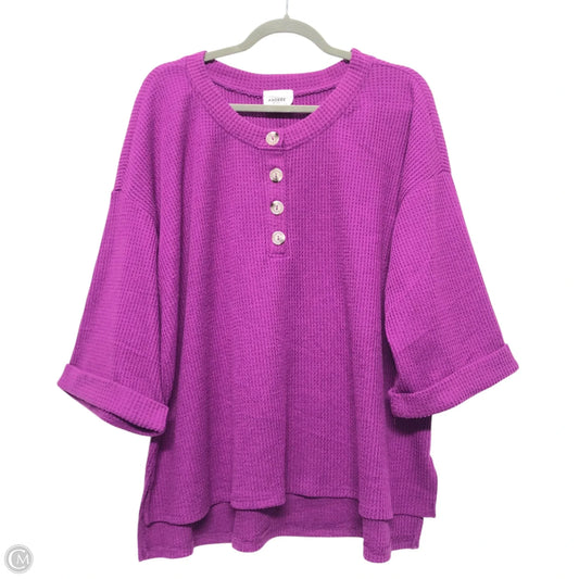 Top Long Sleeve By Andree By Unit In Purple, Size: 2x