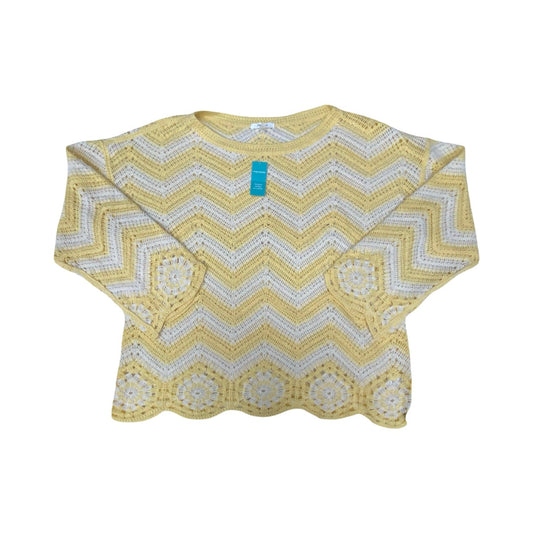 Sweater By Maurices In White & Yellow, Size:Xl