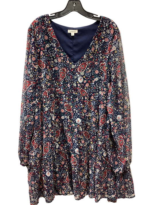 Dress Casual Midi By Cotton Bleu In Navy, Size:2X