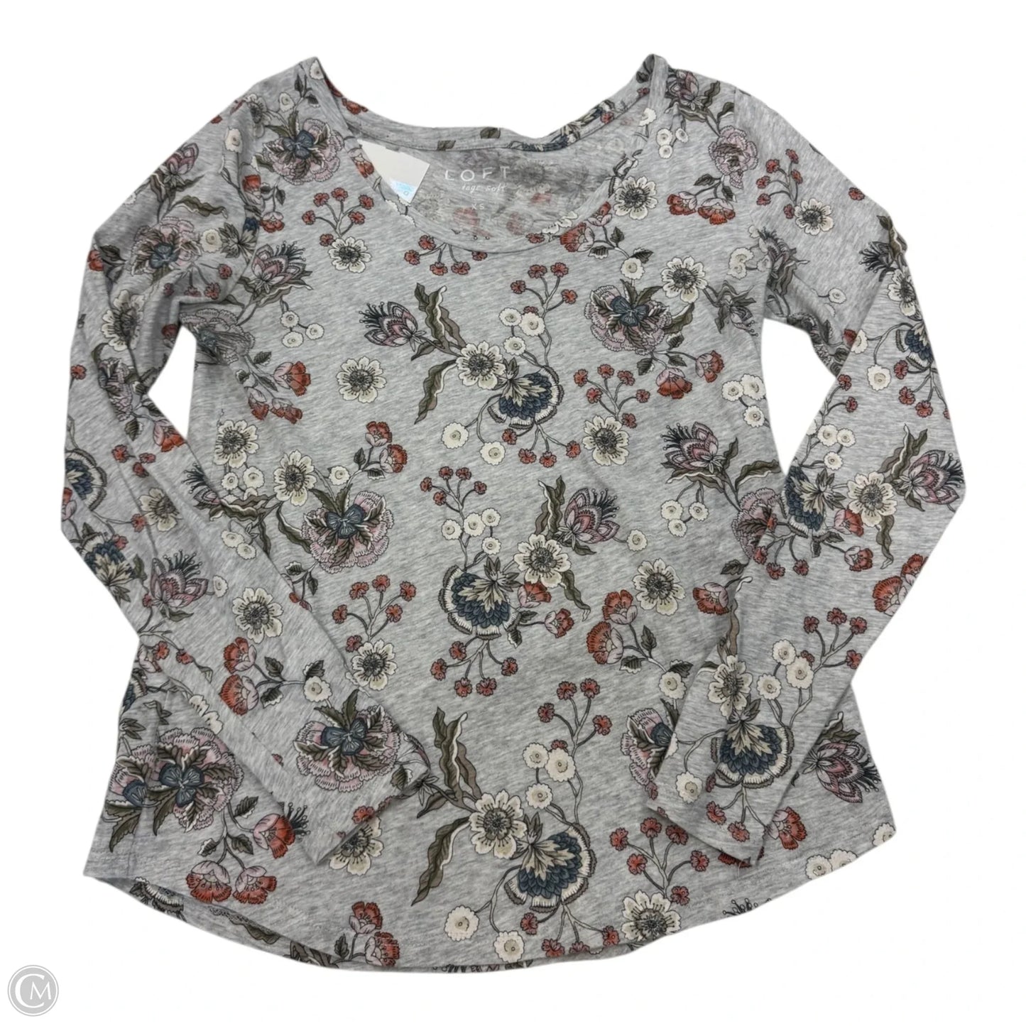 Top Long Sleeve By Loft In Grey, Size: Xs