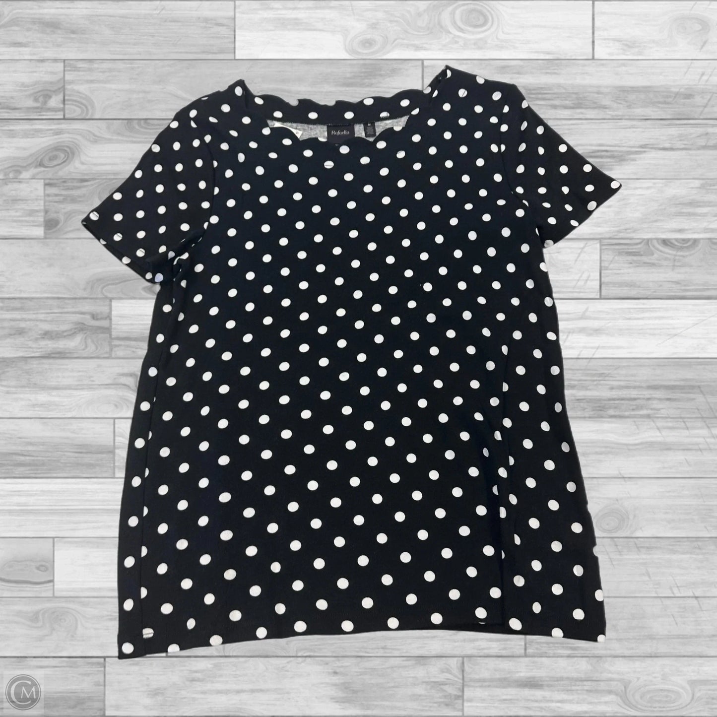 Top Short Sleeve Basic By Rafaella In Polkadot Pattern, Size: M