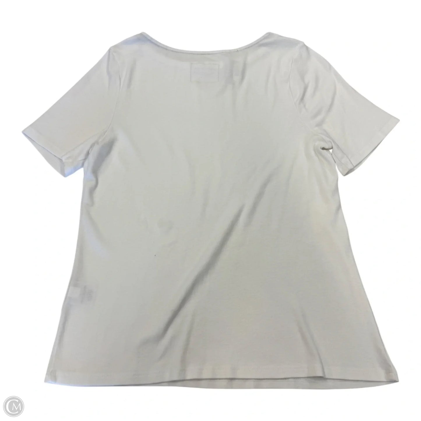 Top Short Sleeve Basic By Charter Club In White, Size: L