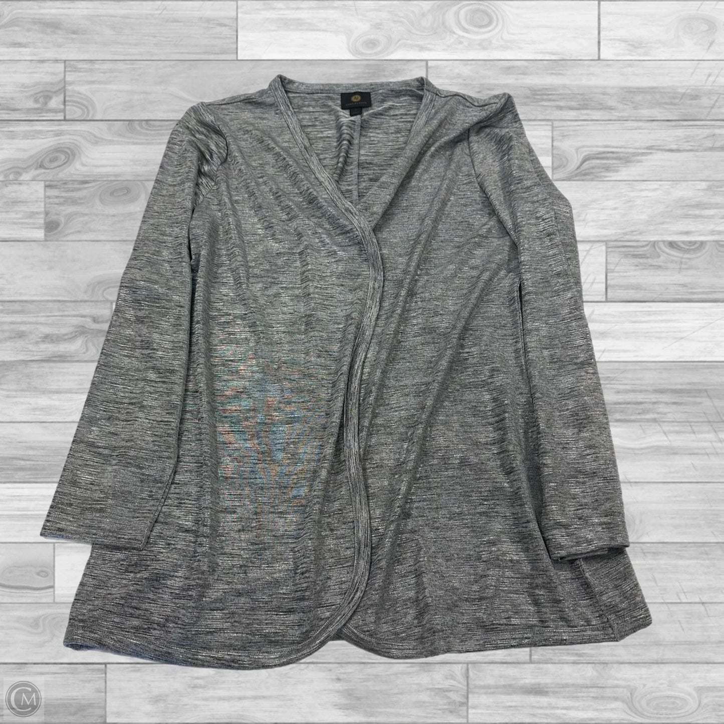 Cardigan By Jm Collections In Grey, Size: M