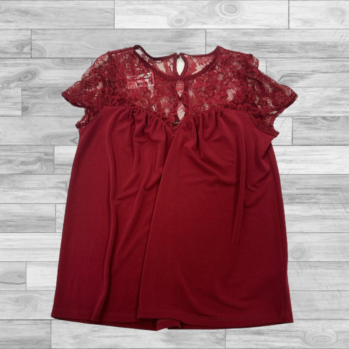 Top Short Sleeve By Express In Red, Size: Xs