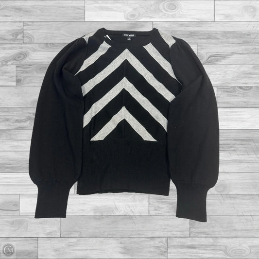 Sweater By Steve Madden In Black & Silver, Size: S