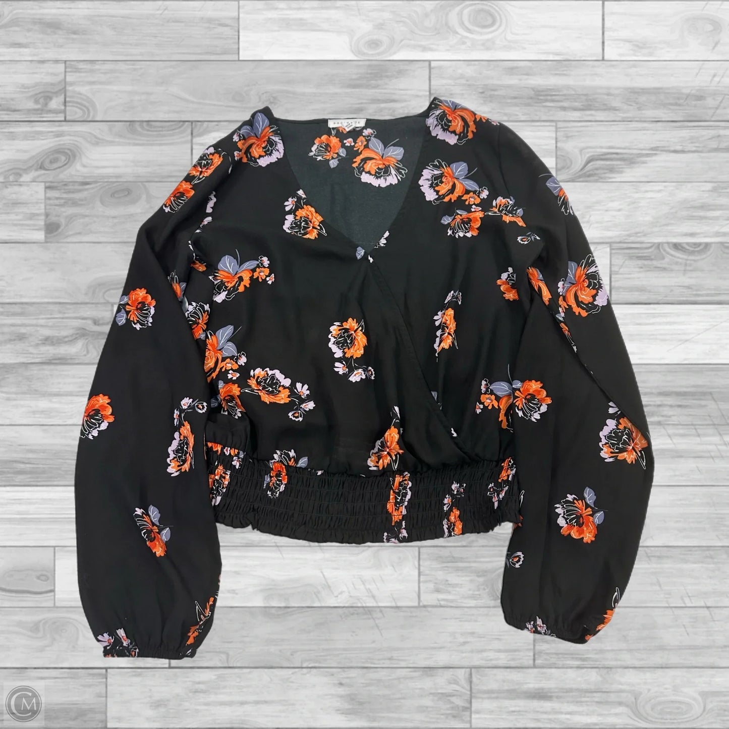 Top Long Sleeve By Socialite In Floral Print, Size: M