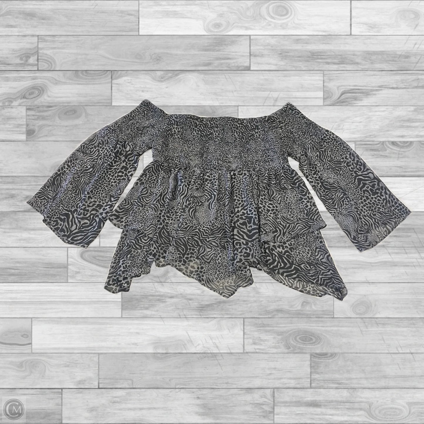 Top Long Sleeve By Torrid In Black & Grey, Size: 2