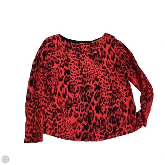 Top Long Sleeve By Chicos In Black & Red, Size: L