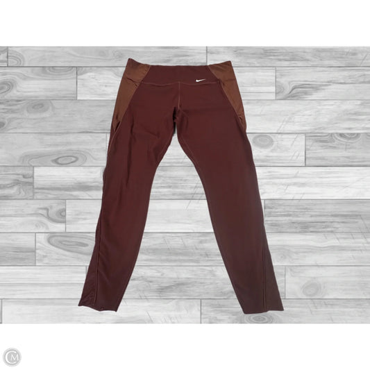Athletic Leggings By Nike In Brown, Size: Xl