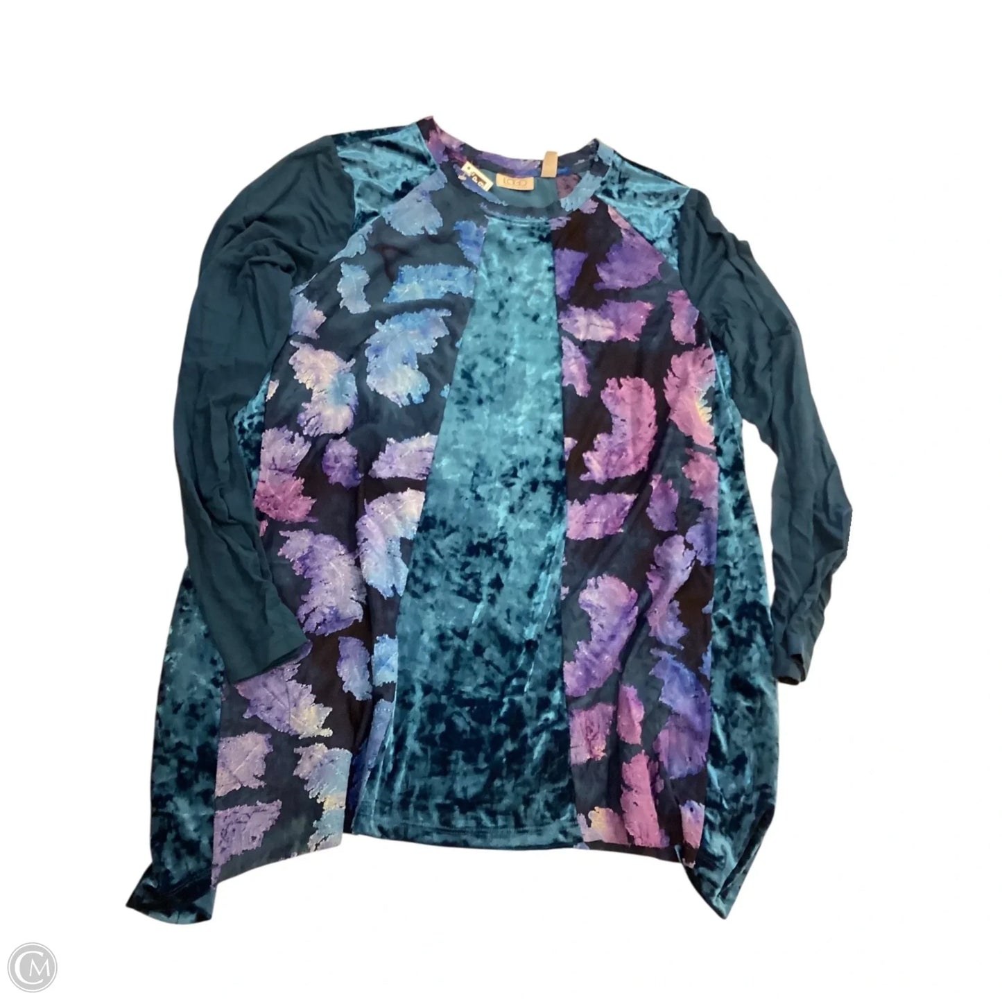 Top Long Sleeve By Logo In Blue & Purple, Size: L