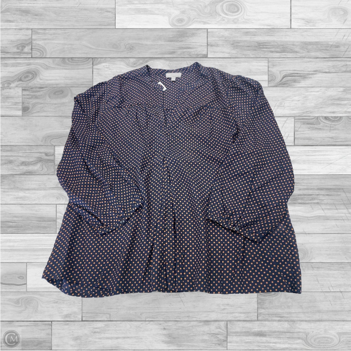 Top Long Sleeve By Lucky Brand In Polkadot Pattern, Size: Xl