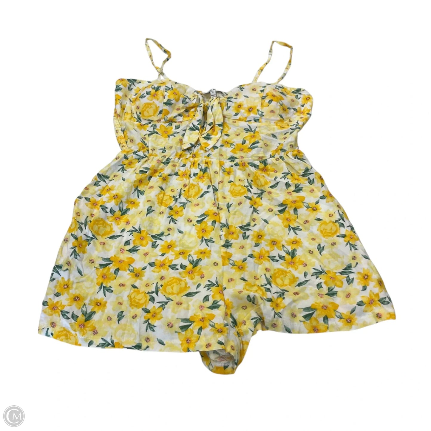 Romper By Auw In White & Yellow, Size: Xl