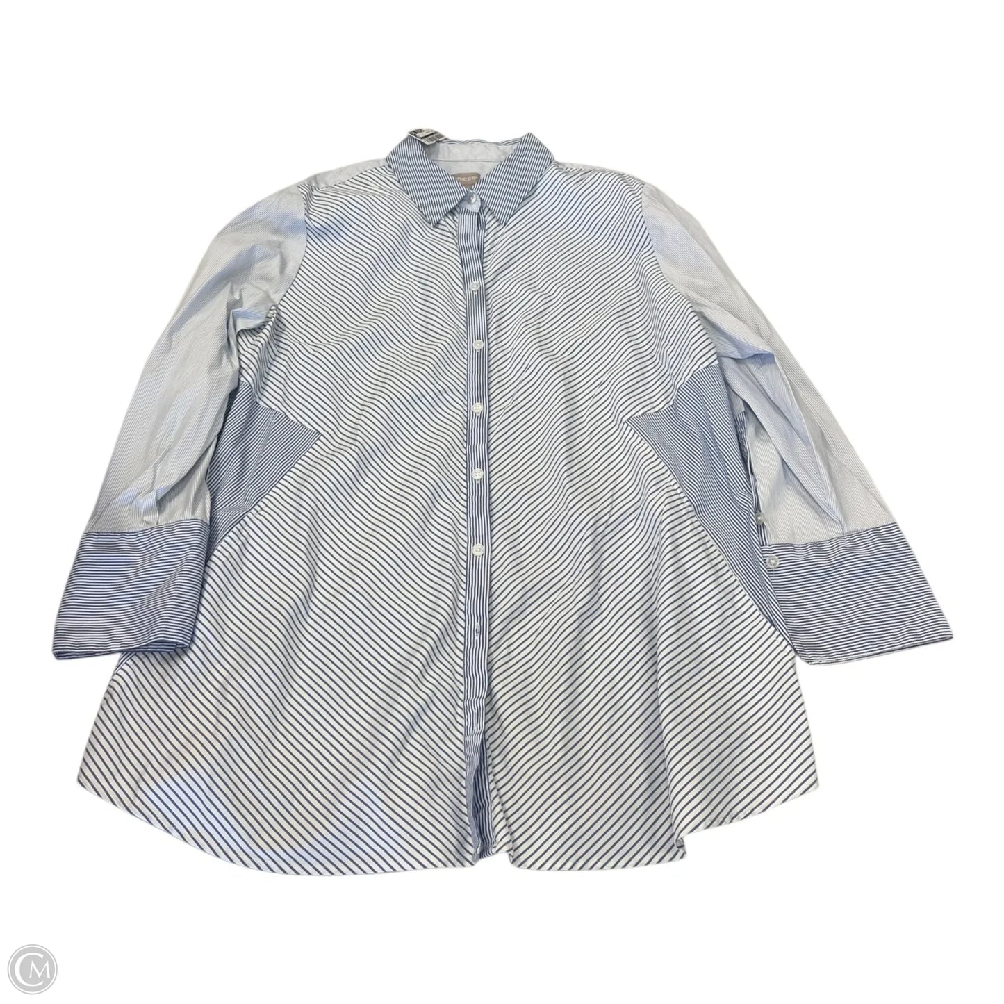 Top Long Sleeve By Chicos In Striped Pattern, Size: Xl