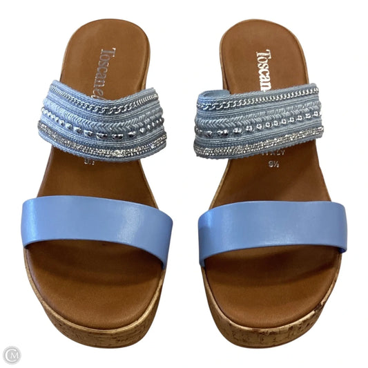 Shoes Heels Wedge By Clothes Mentor In Blue, Size: 9.5