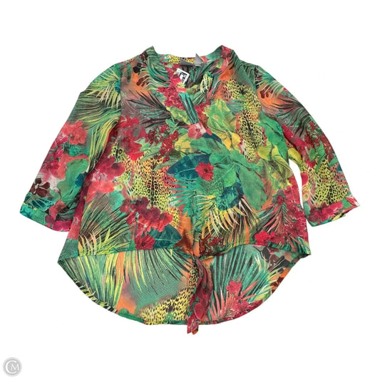 Top Long Sleeve By Chicos In Tropical Print, Size: S