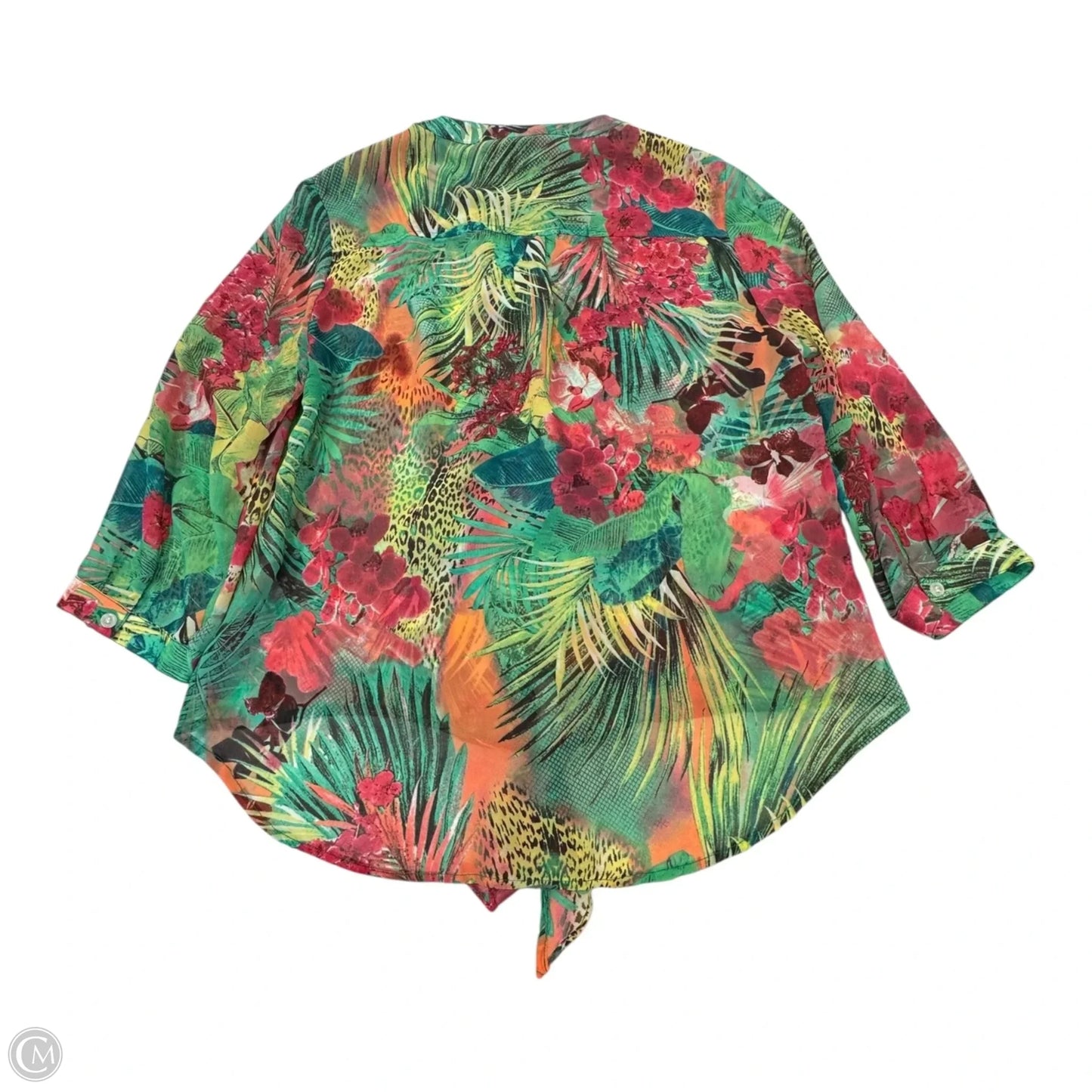 Top Long Sleeve By Chicos In Tropical Print, Size: S