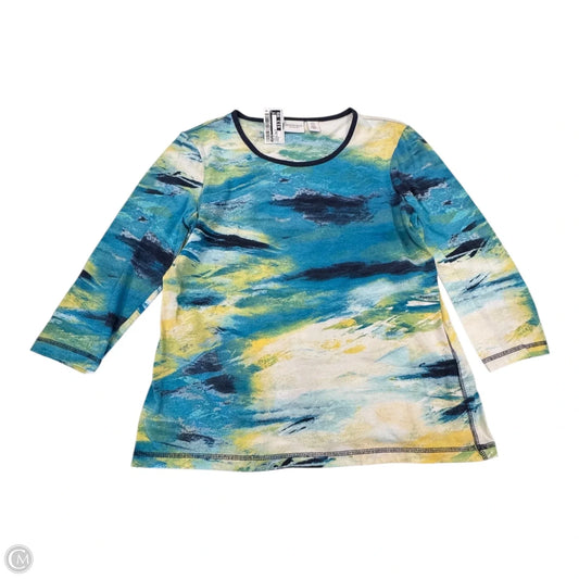 Top Long Sleeve By Chicos In Blue & Yellow, Size: S