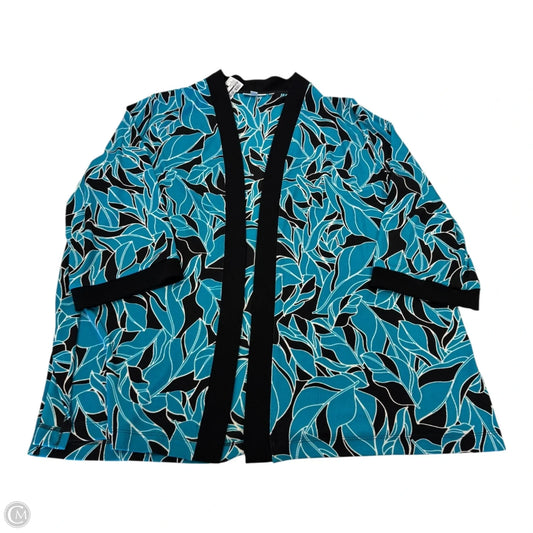 Cardigan By Chicos In Black & Blue, Size: Xl