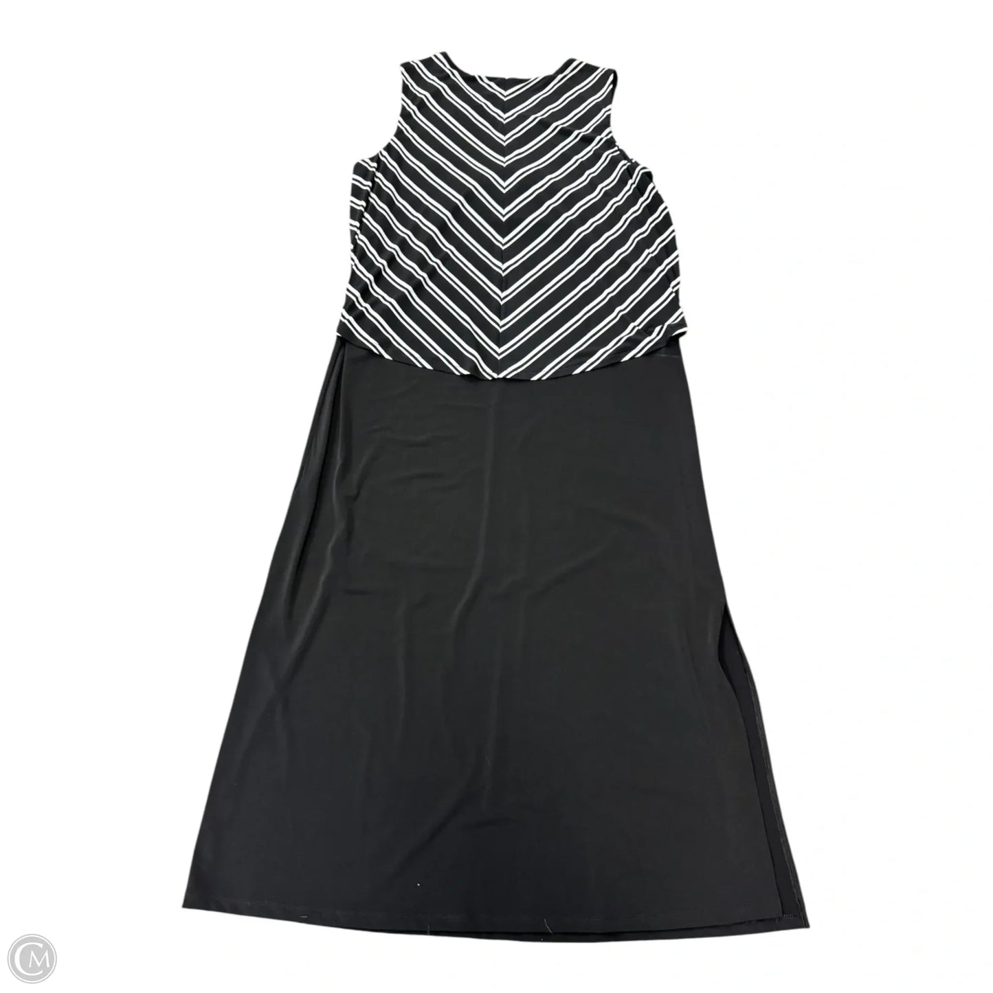 Dress Casual Maxi By Chicos In Black & White, Size: L