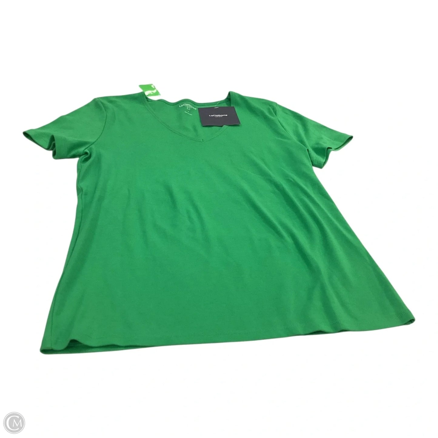 Top Short Sleeve Basic By Liz Claiborne In Green, Size: M