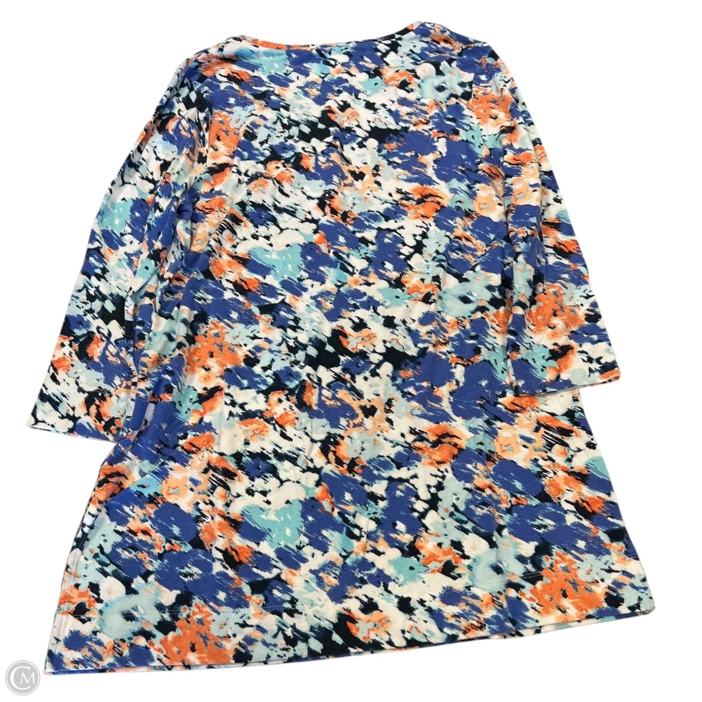 Top Long Sleeve By Chicos In Blue & Orange, Size: M