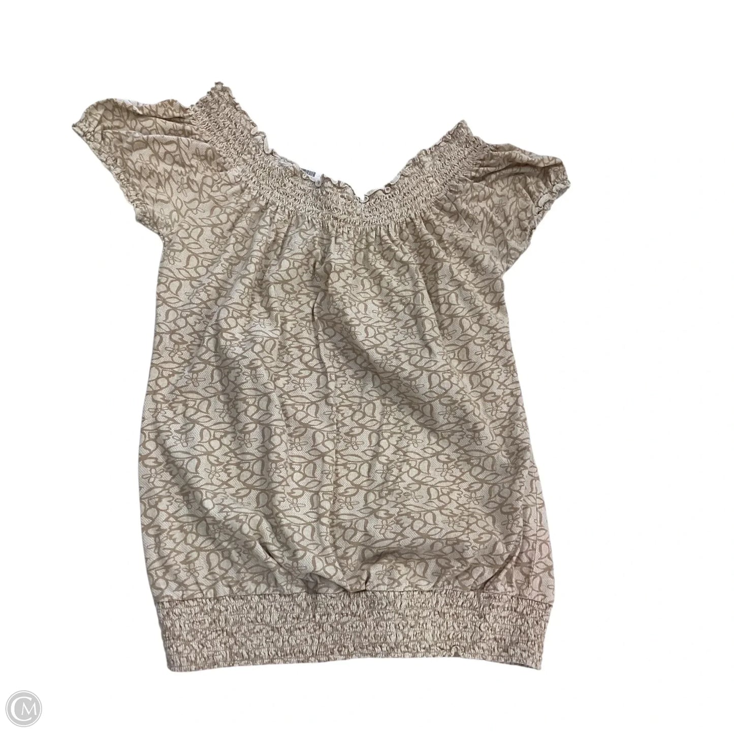 Top Short Sleeve By Lucky Brand In Tan, Size: S