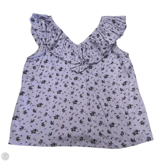 Top Sleeveless By Loft In Purple, Size: L