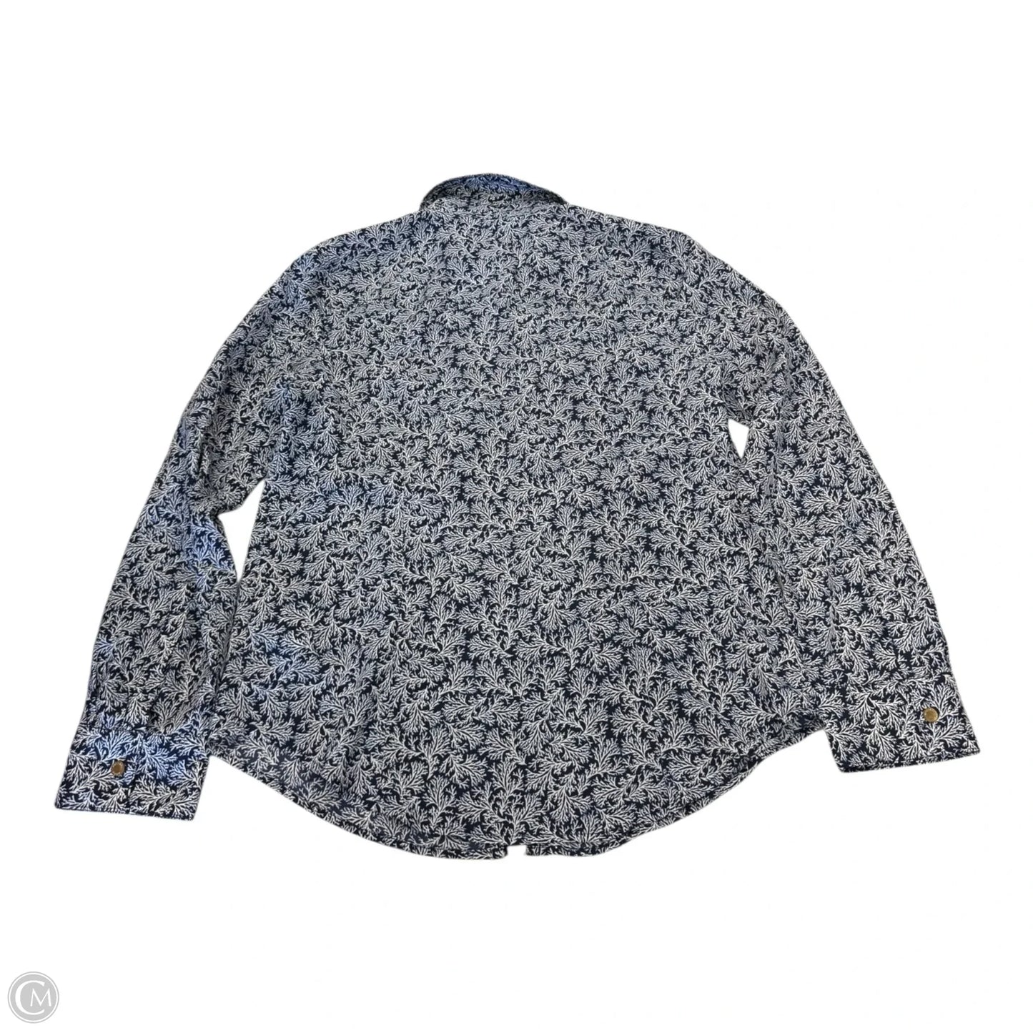 Top Long Sleeve By Michael By Michael Kors In Blue & White, Size: M