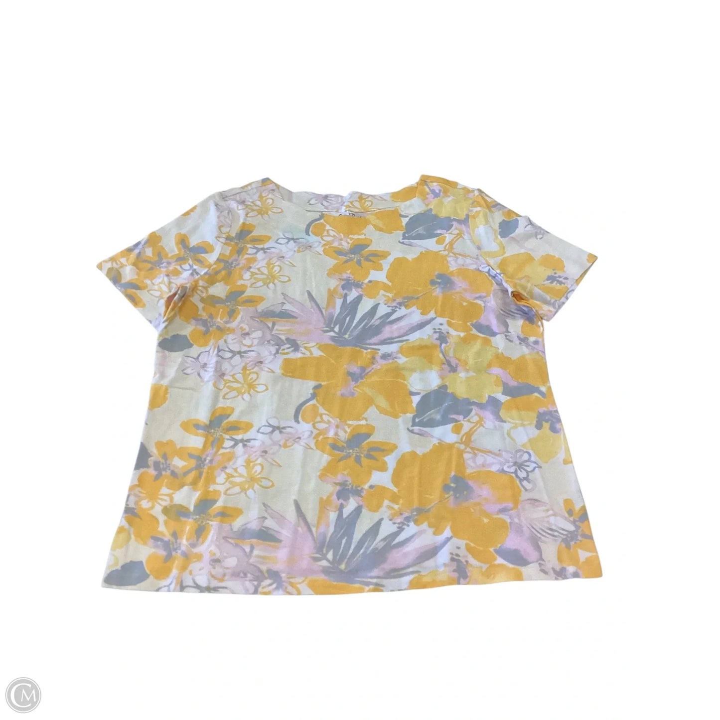 Top Short Sleeve Basic By Coral Bay In Yellow, Size: Xl