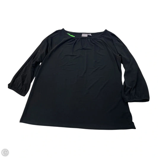 Top 3/4 Sleeve By Chicos In Black, Size: M