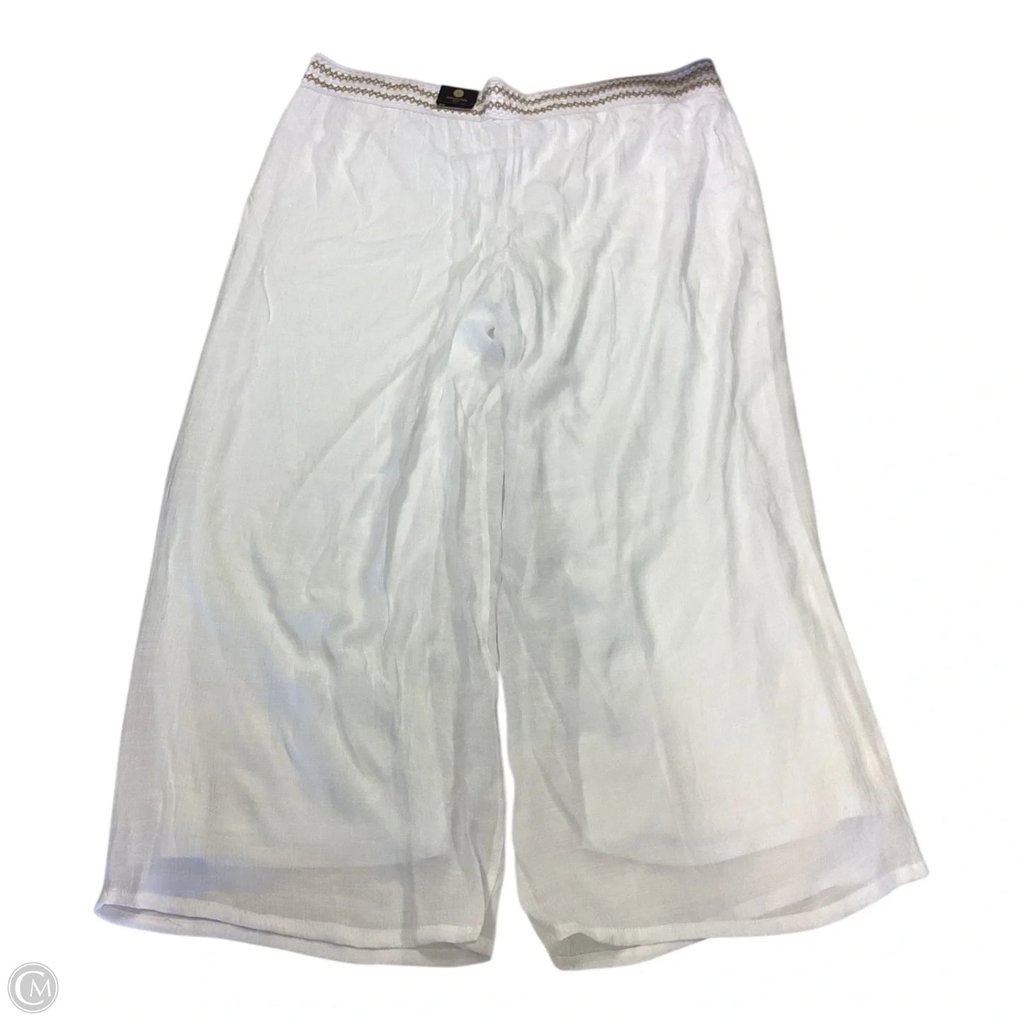 Pants Wide Leg By Jm Collections In White, Size: 3x