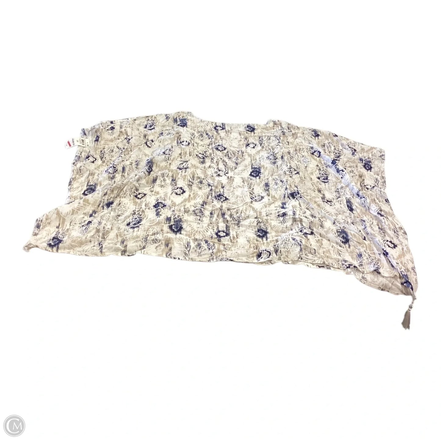 Top Short Sleeve By Jm Collections In Blue & Tan, Size: 3x