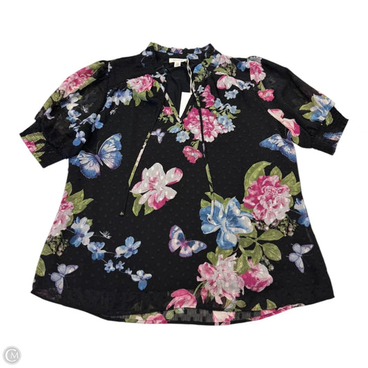 Top Short Sleeve By Tamara H In Floral Print, Size: L