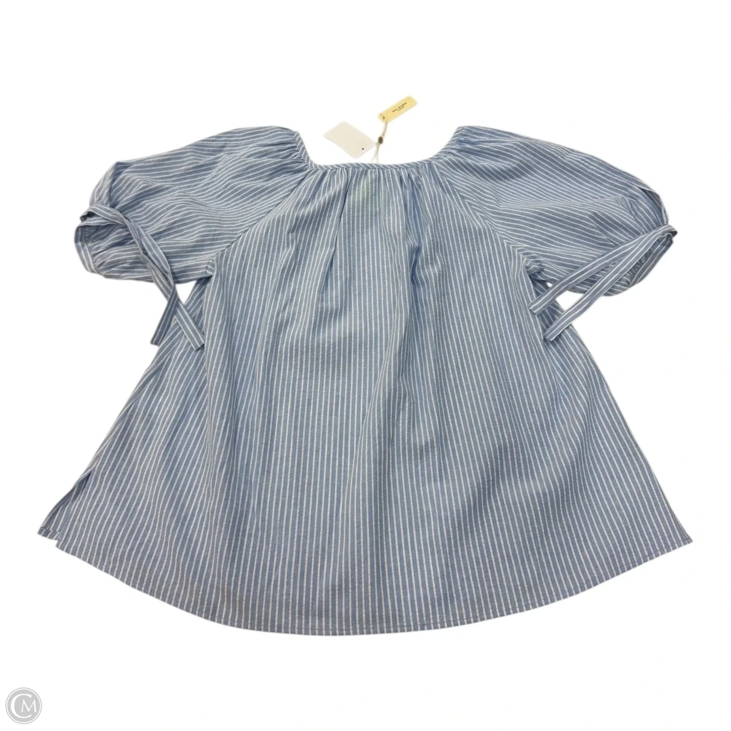 Top Short Sleeve By Max Studio In Striped Pattern, Size: L