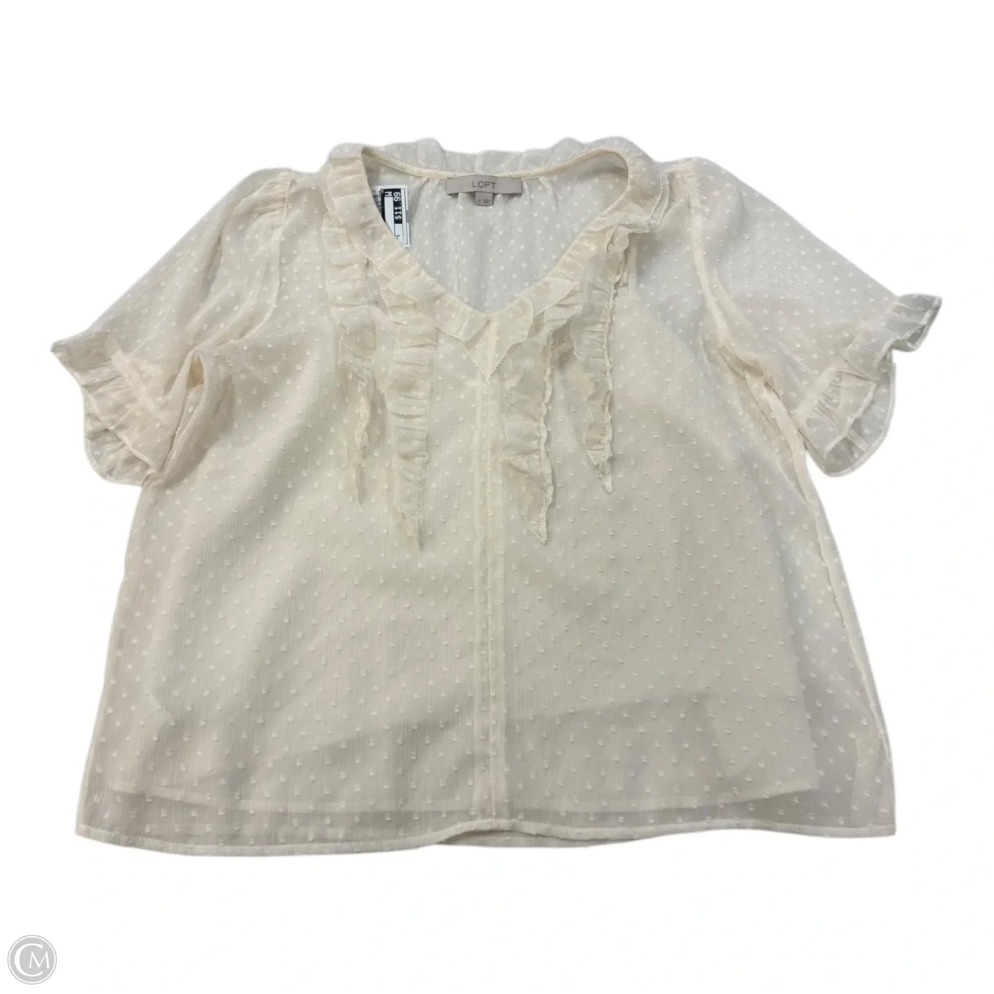 Top Short Sleeve By Loft In White, Size: S