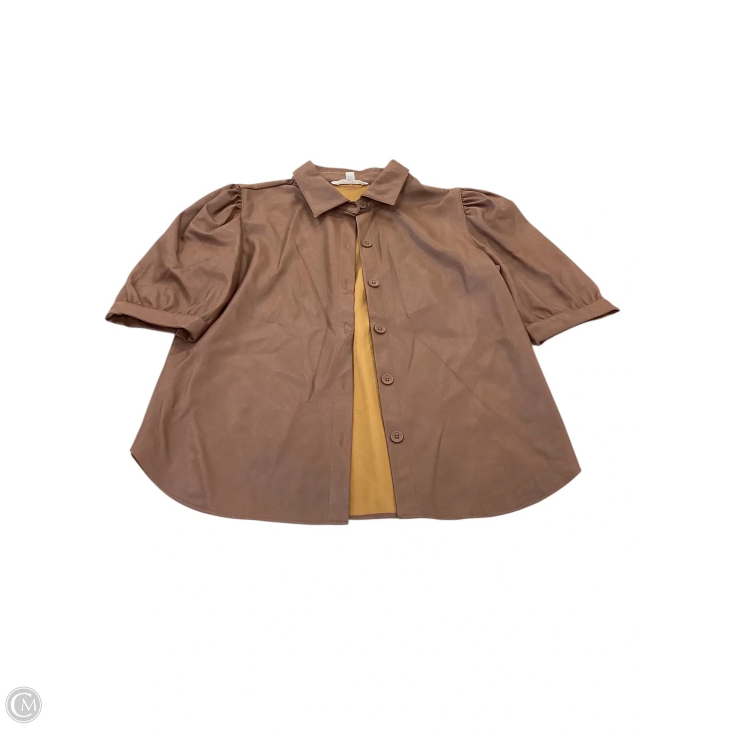 Top Short Sleeve By Steve Madden In Brown, Size: M