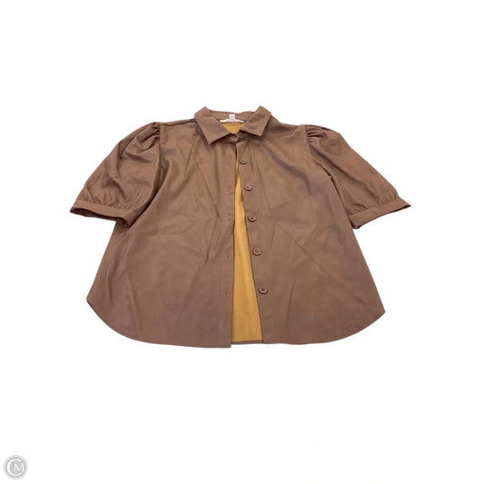Top Short Sleeve By Steve Madden In Brown, Size: M
