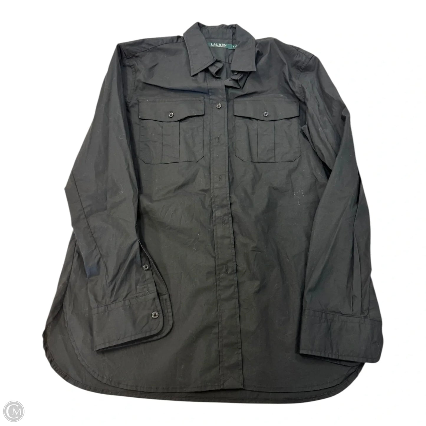 Top Long Sleeve By Ralph Lauren In Black, Size: S