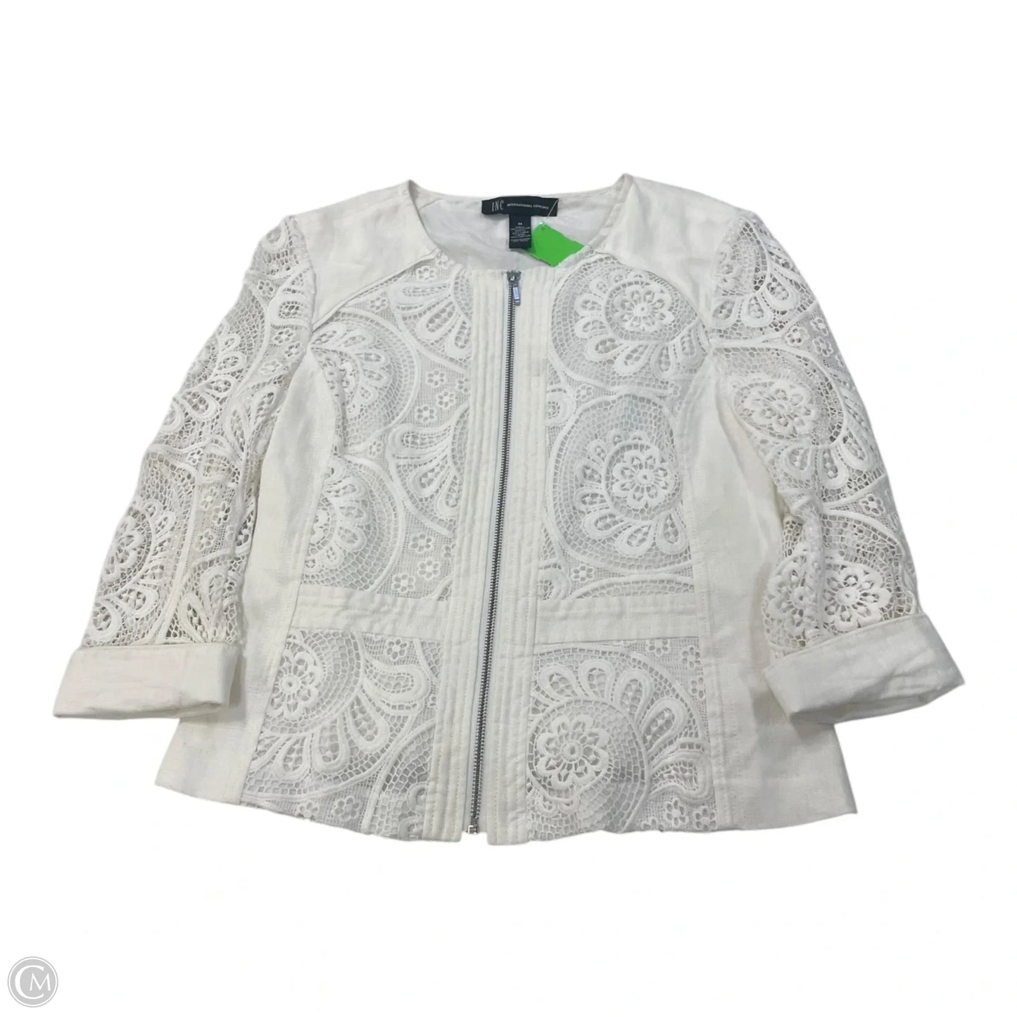 Top Long Sleeve By Inc In White, Size: M