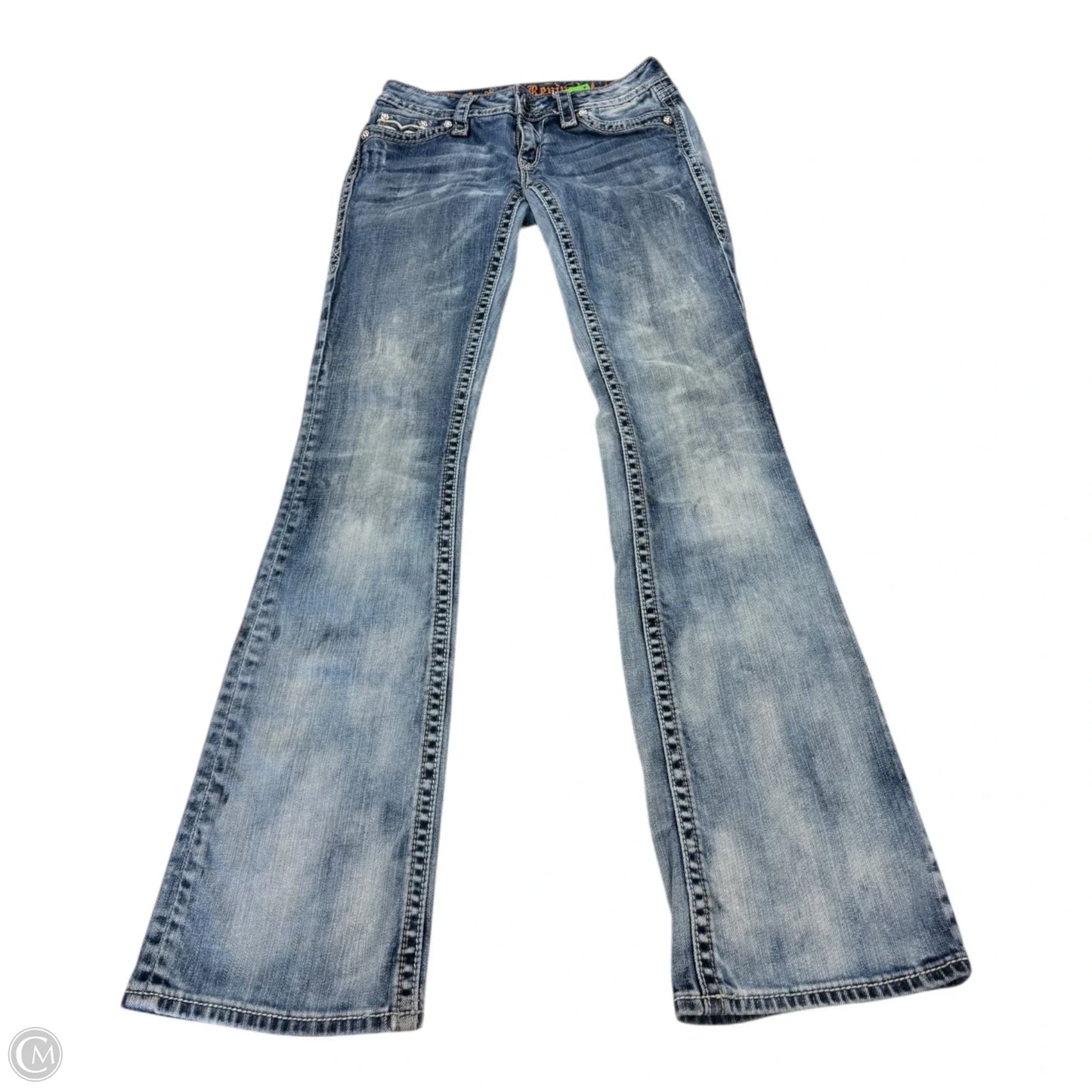 Jeans Straight By Rock Revival In Blue Denim, Size: 4