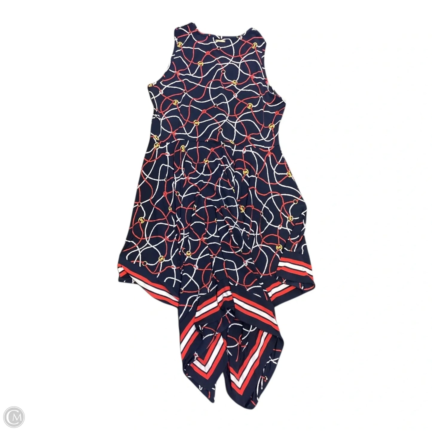 Dress Casual Midi By Michael By Michael Kors In Blue & Red & White, Size: Xl