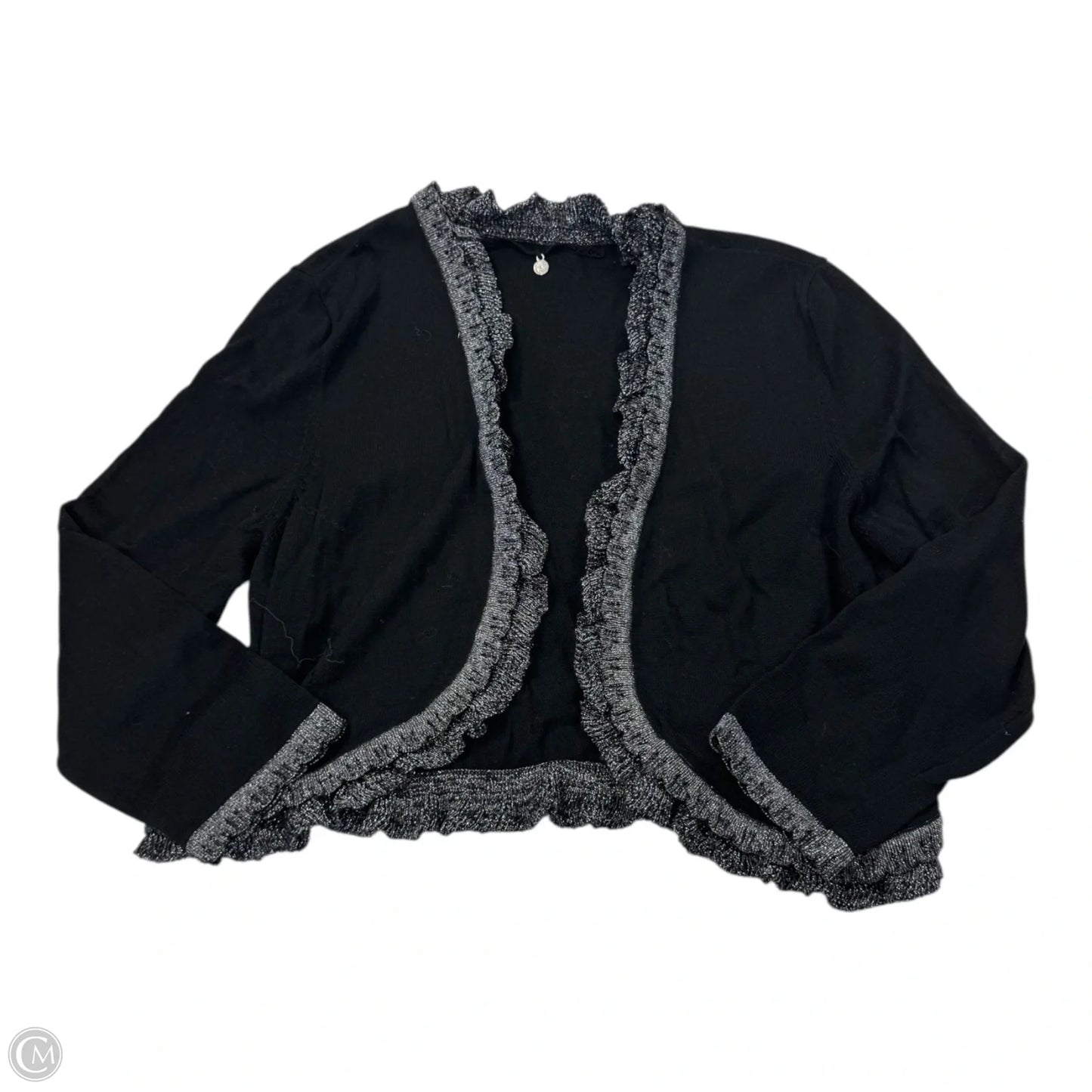 Cardigan By Knitted And Knotted In Black & Silver, Size: M