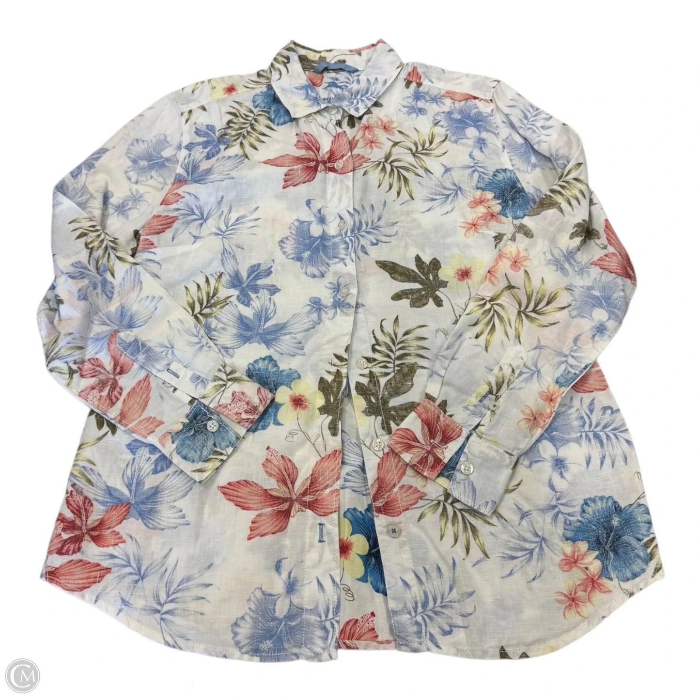 Top Long Sleeve By Tommy Bahama In Floral Print, Size: S