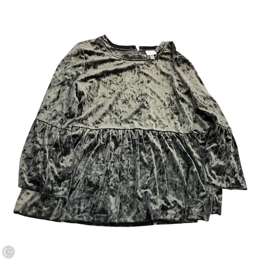 Top Long Sleeve By Cupio In Green & Grey, Size: Xl