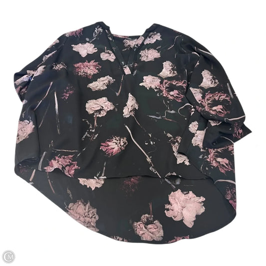 Top Long Sleeve By Simply Vera In Black & Purple, Size: 1x