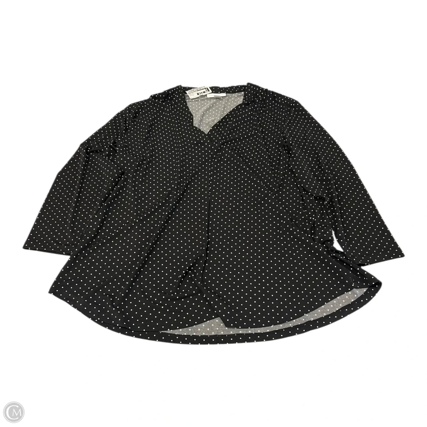 Top Long Sleeve By Charter Club In Polkadot Pattern, Size: Xl