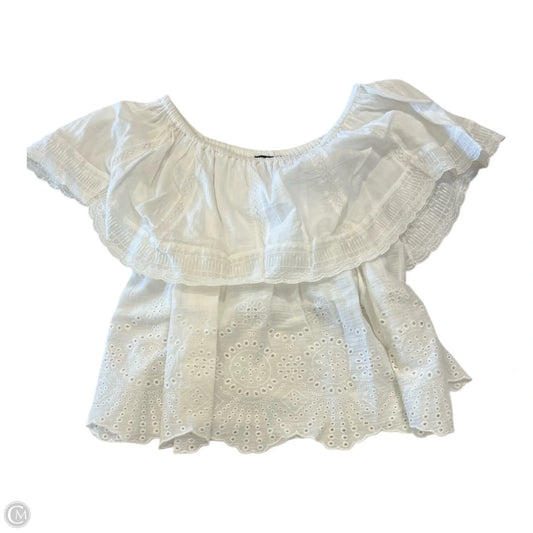 Top Short Sleeve By Clothes Mentor In White, Size: M